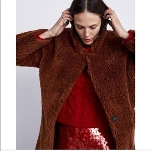 💋Zara double faced faux fur oversized coat size XS